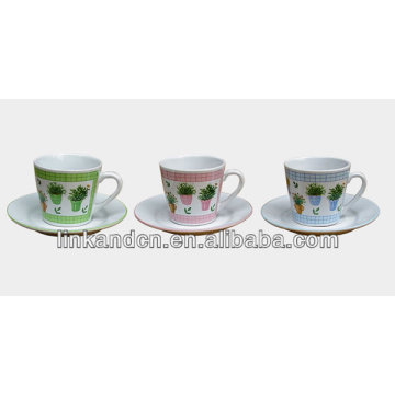 hot sale!!! 150ml lovely ceramic drinking mug with saucer